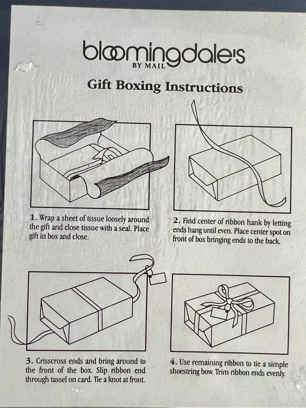 BLOOMINGDALE’S Vintage By Mail Gift Boxing Kits Set of 4 Navy & Gold